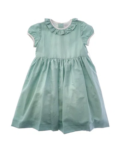 Pepa London Kids' Occasion Linen-blend Dress In Green