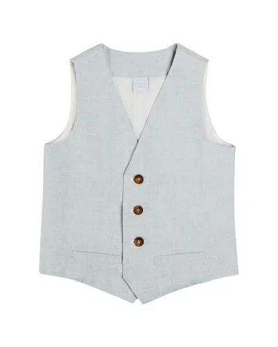Pepa London Kids' Plain Light Linen Vest In Gray