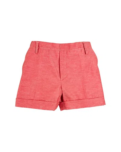 Pepa London Kids' Plain Linen Short In Pink