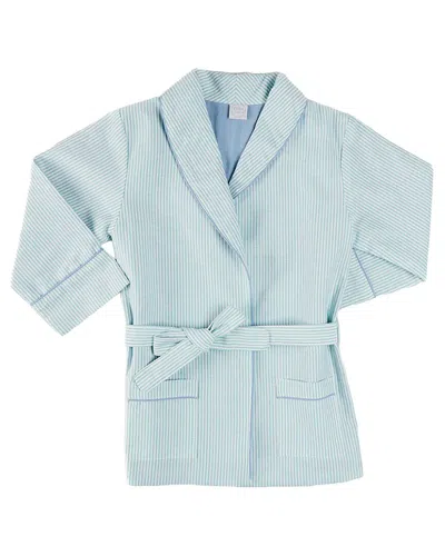 Pepa London Kids' Rochester Striped Dressing Gown In Blue
