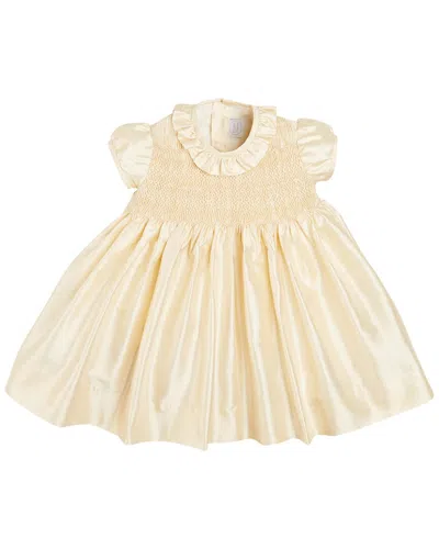 Pepa London Kids' Silk Hand-smocked Celebration Dress In Neutral
