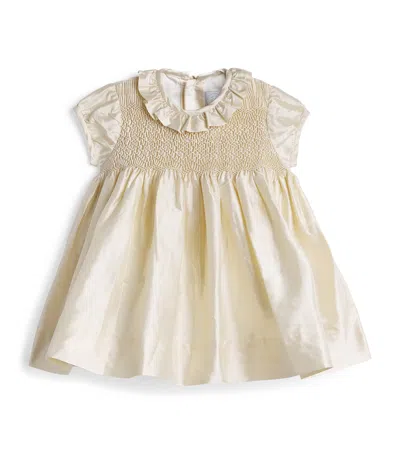 Pepa London Kids'  Silk Smocked Dress In Neutral