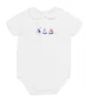 Pepa London Stretch-cotton Boat Embroidery Bodysuit In White