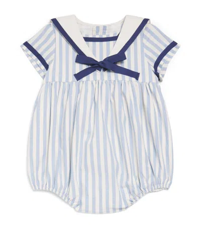 Pepa London Kids'  Stripe Mariner Collar Playsuit In Blue