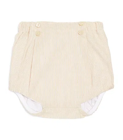 Pepa London Kids'  Striped Bloomer Shorts (3-18 Months) In Beige
