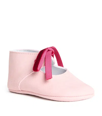 Pepa London Kids' Suede Bow-detail Booties In Pink