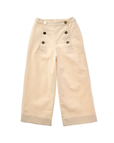 Pepa London Wide Leg Front Button Trouser In Brown
