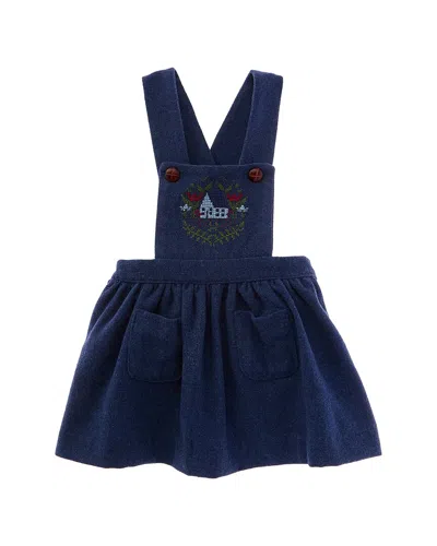 Pepa London Kids' Wool-blend Skirt Overall In Blue