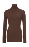 Pepa Pombo Acacia Mock Neck Top In Brown