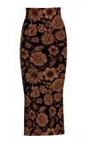Pepa Pombo Adelyn Floral Midi Skirt In Black