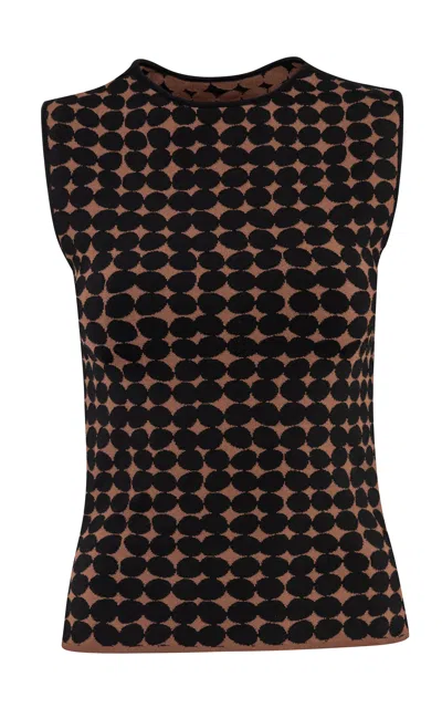 Pepa Pombo Amina Printed Top In Brown