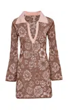 Pepa Pombo Arcane Floral Mini Dress In Brown