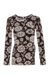 Pepa Pombo Aria Floral Top In Black