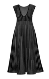 Pepa Pombo Blas Striped Midi Dress In Black