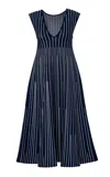 Pepa Pombo Blas Striped Midi Dress In Blue