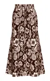 Pepa Pombo Bloom Floral Midi Skirt In Brown
