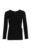 Pepa Pombo Bora Side-slit Top In Black