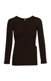Pepa Pombo Bora Side-slit Top In Brown