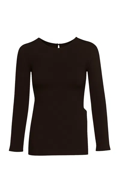 Pepa Pombo Bora Side-slit Top In Brown