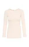 Pepa Pombo Bora Side-slit Top In Neutral