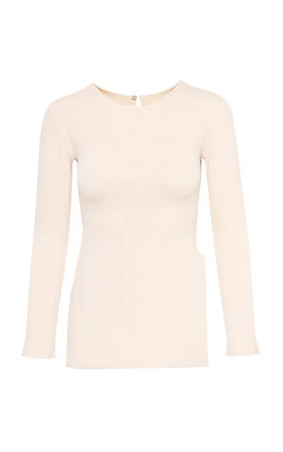 Pepa Pombo Bora Side-slit Top In Neutral