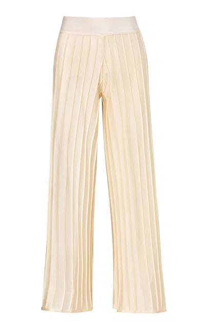 Pepa Pombo Campanilla Pleated Pants In Neutral