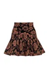 Pepa Pombo Cian Floral Mini Skirt In Brown
