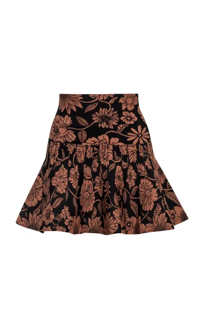 Pepa Pombo Cian Floral Mini Skirt In Brown