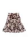 Pepa Pombo Cian Floral Mini Skirt In Brown