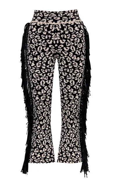 Pepa Pombo Eli Fringed Wide-leg Pants In Black
