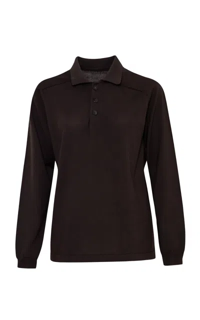 Pepa Pombo Emin V-neck Wool Top In Brown