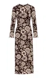 Pepa Pombo Fiore Floral Maxi Dress In Brown