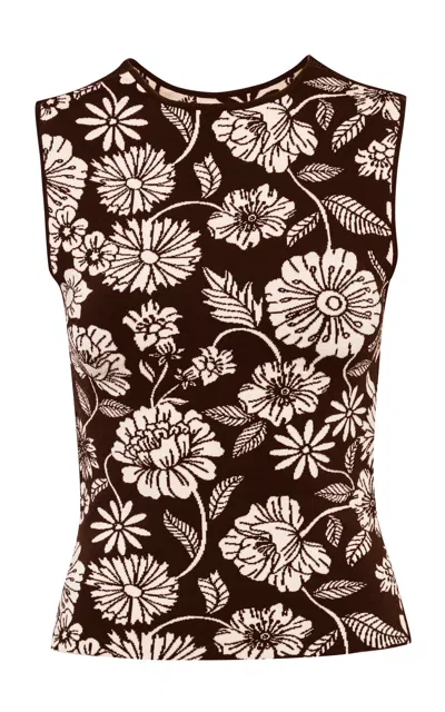 Pepa Pombo Gal Floral Top In Brown