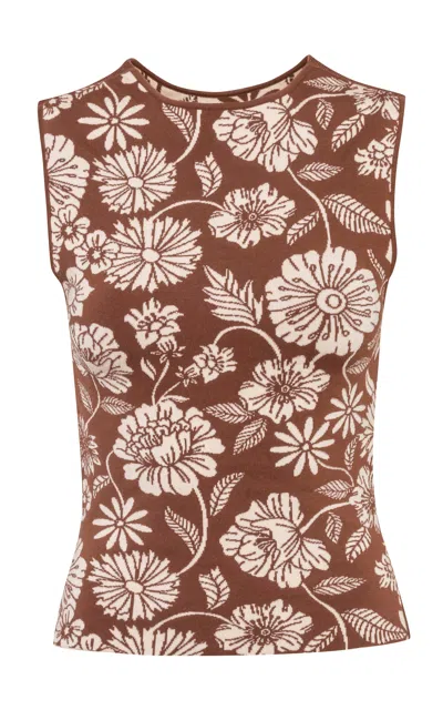 Pepa Pombo Gal Floral Top In Brown