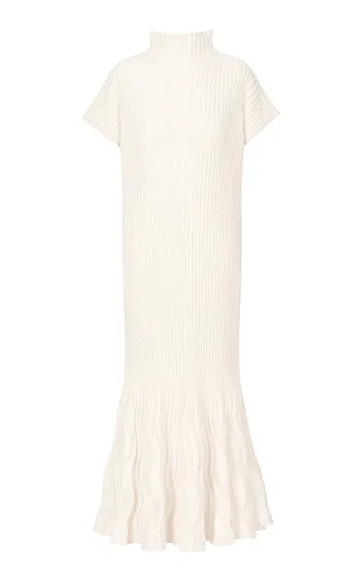 Pepa Pombo Hibisco Maxi Dress In Off-white