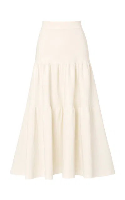 Pepa Pombo Jazmin Azul Maxi Skirt In Off-white