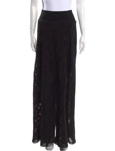 Pre-owned Pepa Pombo Lace Wide Leg Pants In Black