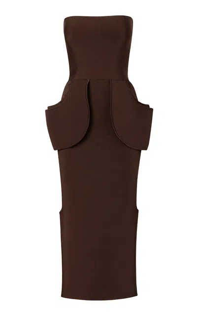 Pepa Pombo Nebbia Maxi Dress In Brown