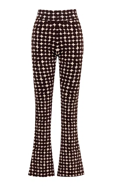 Pepa Pombo Nero Printed Flared Pants In Brown
