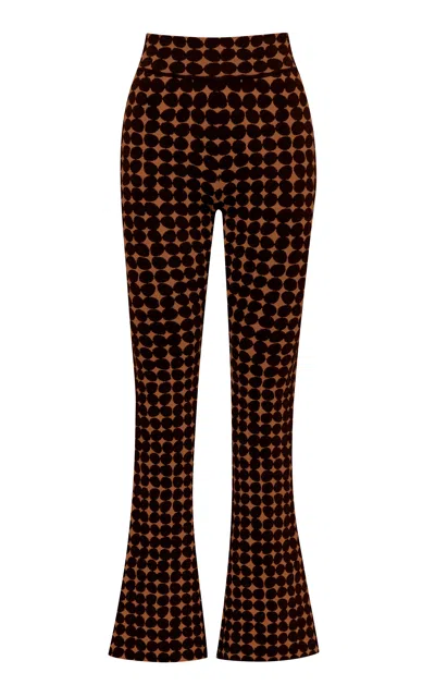 Pepa Pombo Nero Printed Flared Pants In Brown