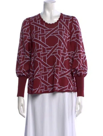 Pre-owned Pepa Pombo Printed Crew Neck Top In Red