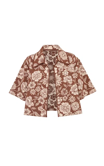Pepa Pombo Savanna Printed Jacket In Brown