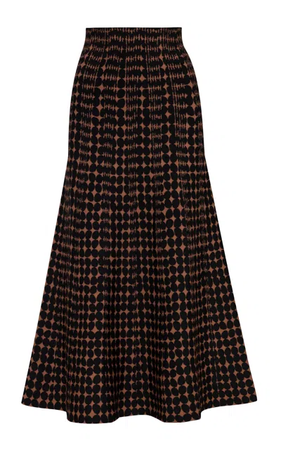 Pepa Pombo Simona Printed Midi Skirt In Brown