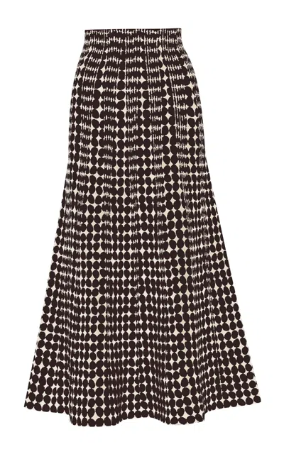Pepa Pombo Simona Printed Midi Skirt In Brown
