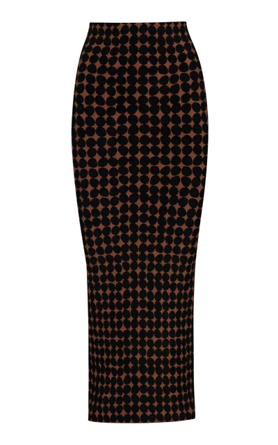 Pepa Pombo Sylvie Printed Midi Skirt In Brown