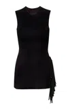 Pepa Pombo Vesa Fringed Top In Black