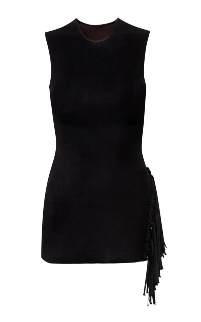 Pepa Pombo Vesa Fringed Top In Black