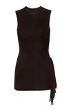 Pepa Pombo Vesa Fringed Top In Brown