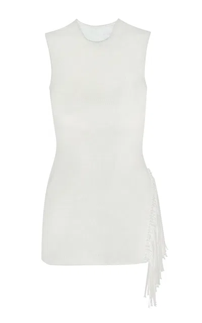 Pepa Pombo Vesa Fringed Top In White