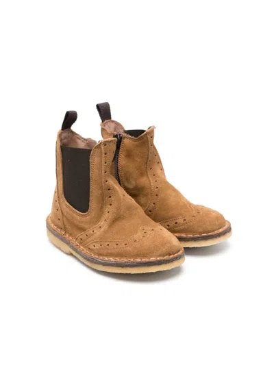 Pèpè Kids' Aziki Suede Boots In 褐色